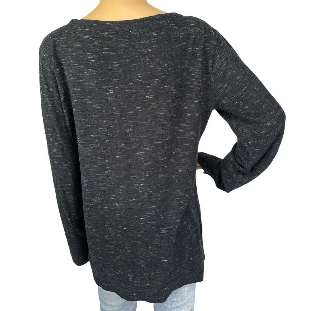 J. Crew Wool Blend Heathered Top Gray Size XL